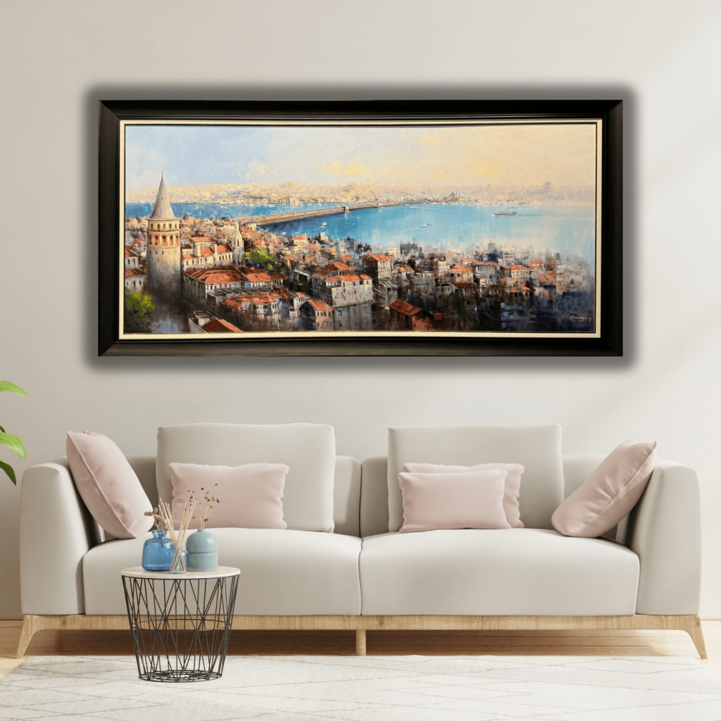 İstanbul Galataya Bakış Yağlı Boya Tablo