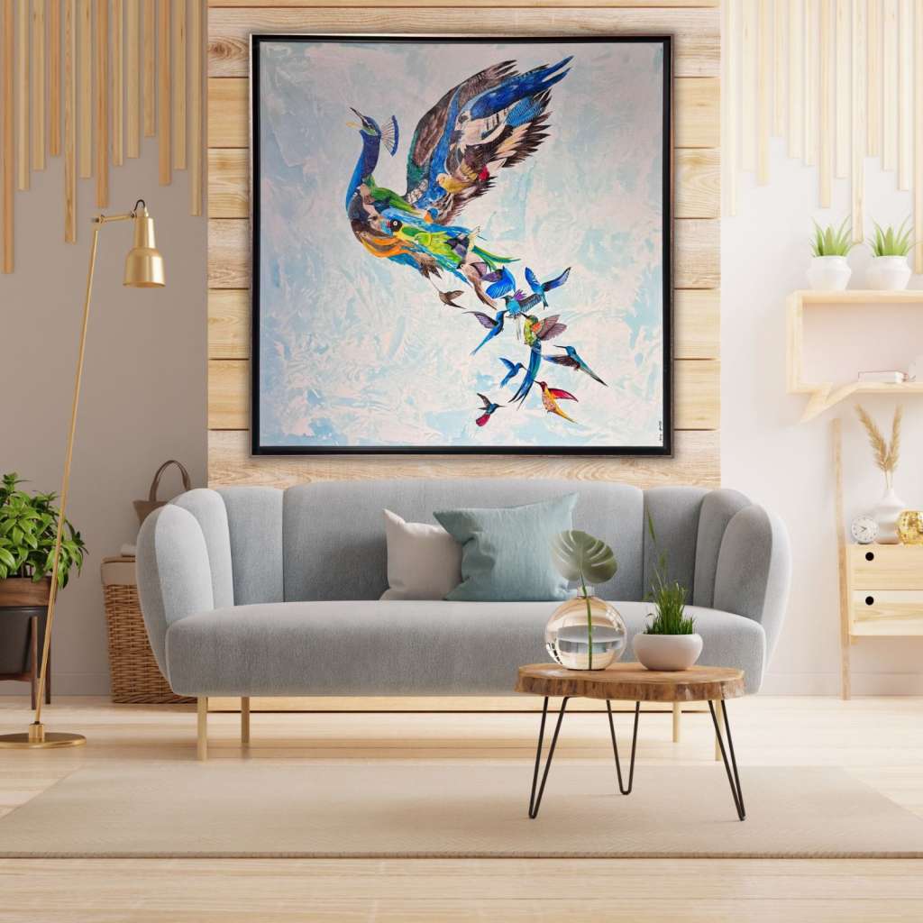 Renkli Anka Kuşu Yağlı Boya Tablo