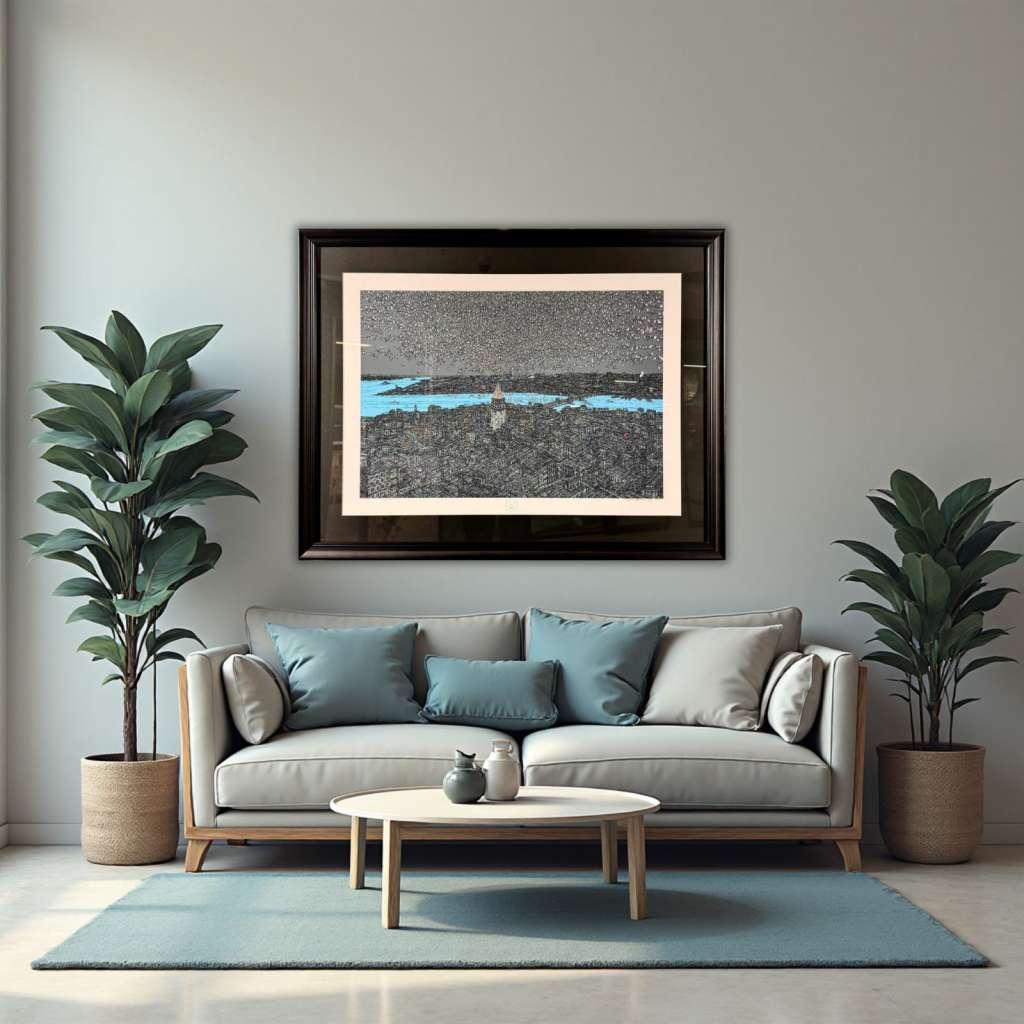 DEVRİM ERBİL (MAVİ) Galata Kuş Esintisi Serigraf Baskı