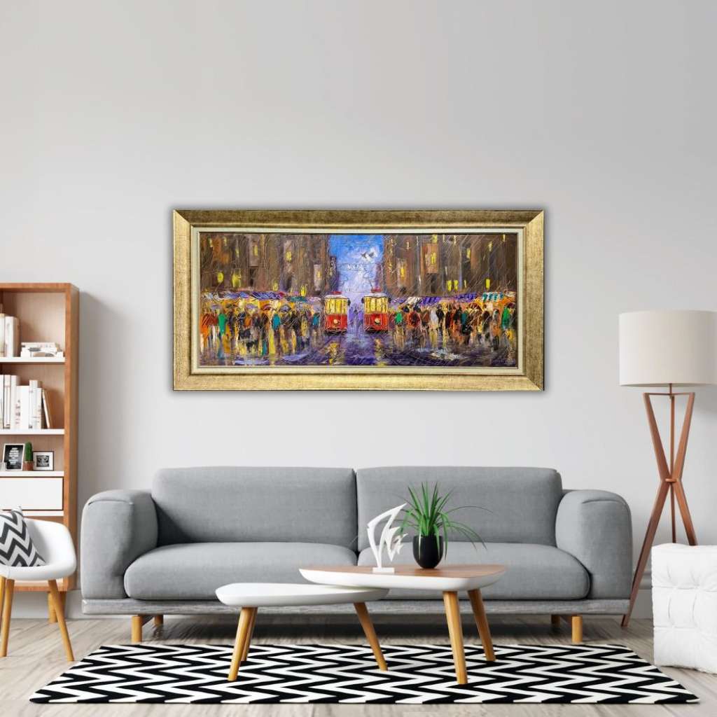 Kırmızı Tramvay Yağlı Boya Tablo