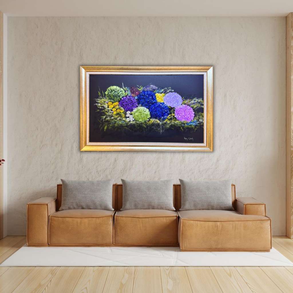 Rengarenk Ortancalar Yalı Boya Tablo