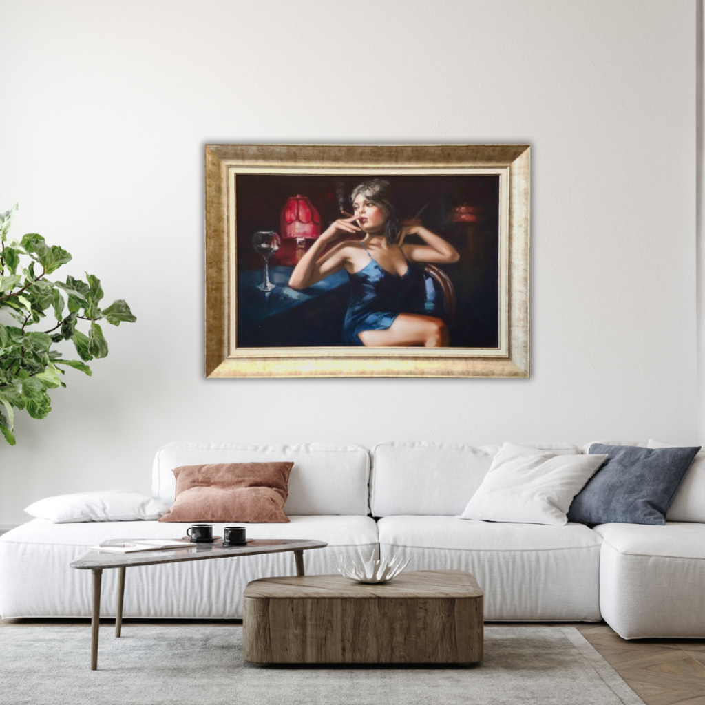Şarap Kadın Yağlı Boya Tablo