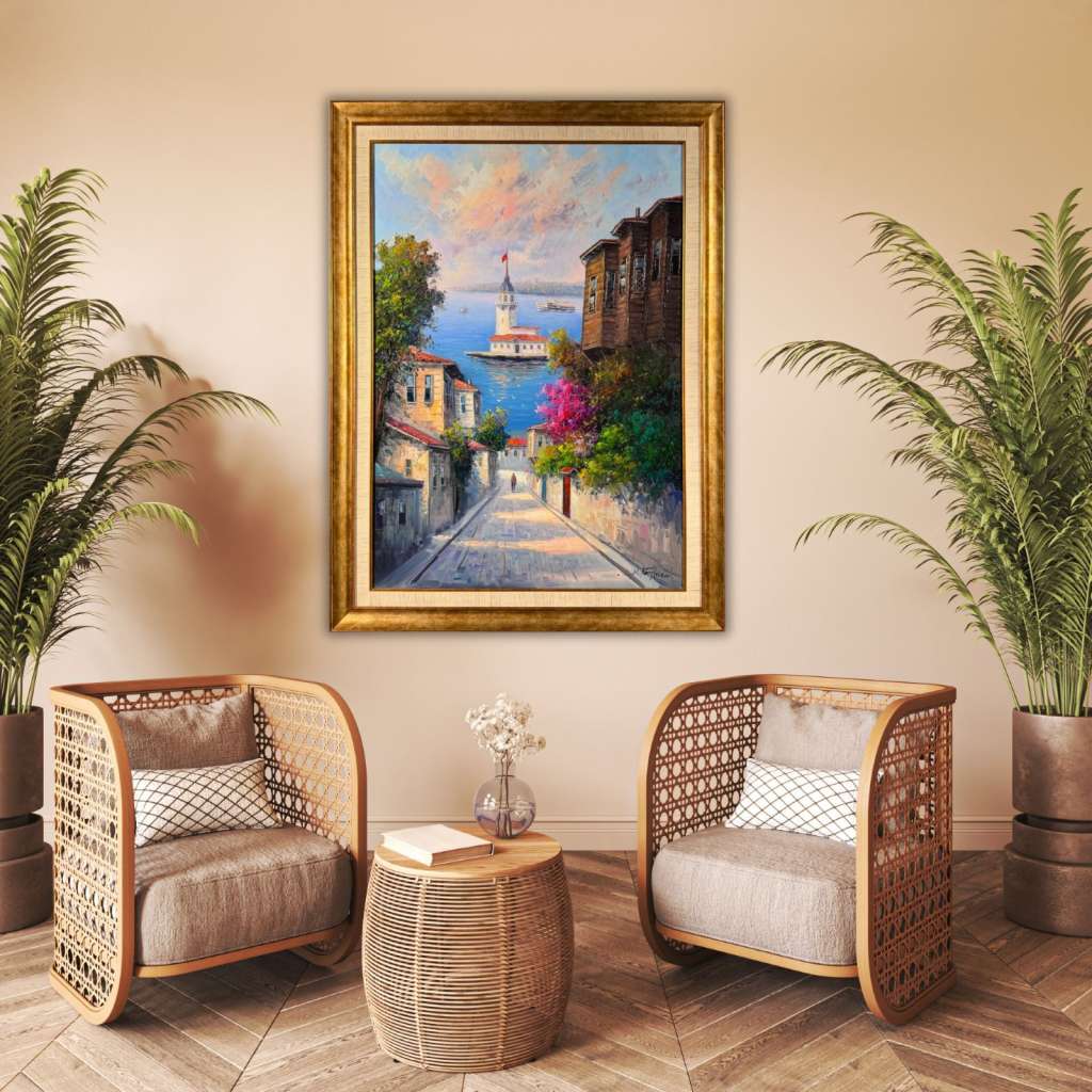 Kız Kulesine Bakış Yağlı Boya Tablo