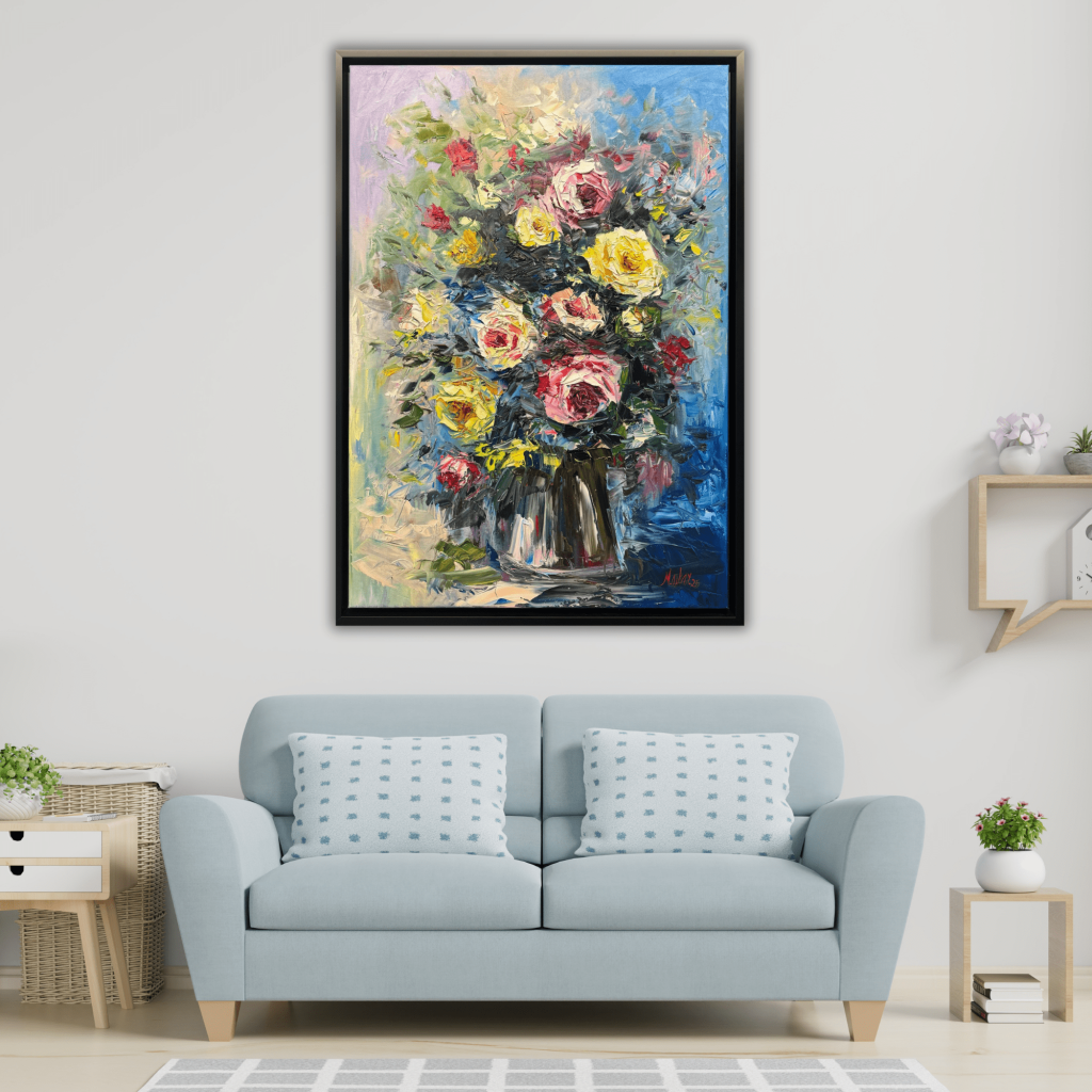 Çiçekler Modern Yağlı Boya Tablo