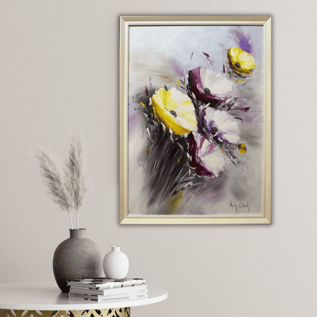 Çiçekler Modern Yağlı Boya Tablo