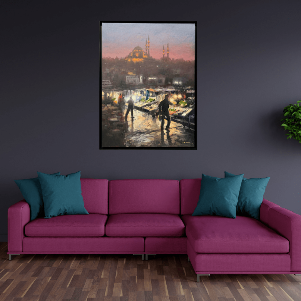 İstanbul Balık Pazarı Yağlı Boya Tablo