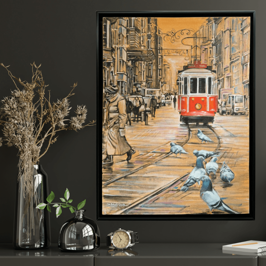 İstanbul Tramvay Yağlı Boya Tablo