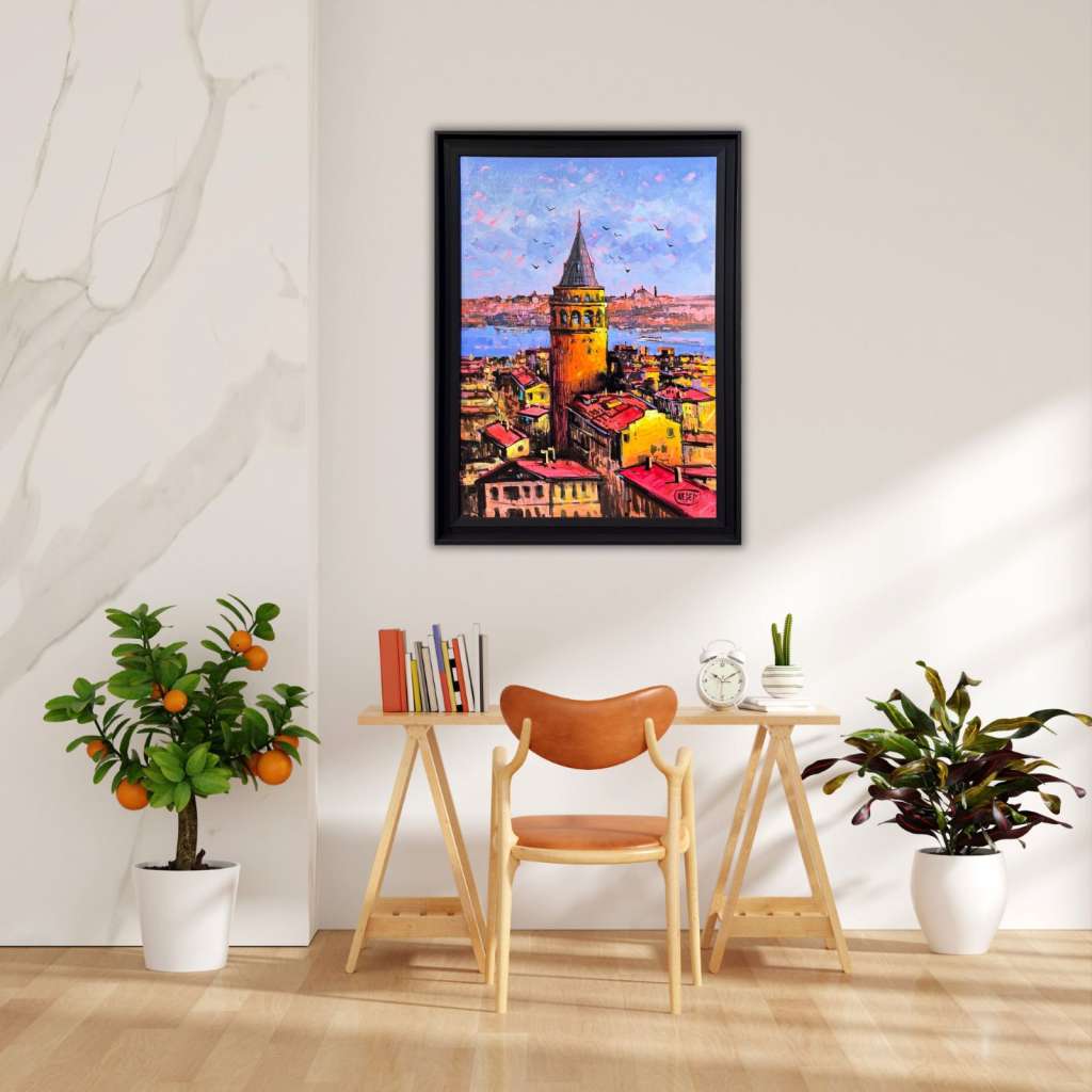 Galataya Bakış Yağlı Boya Tablo